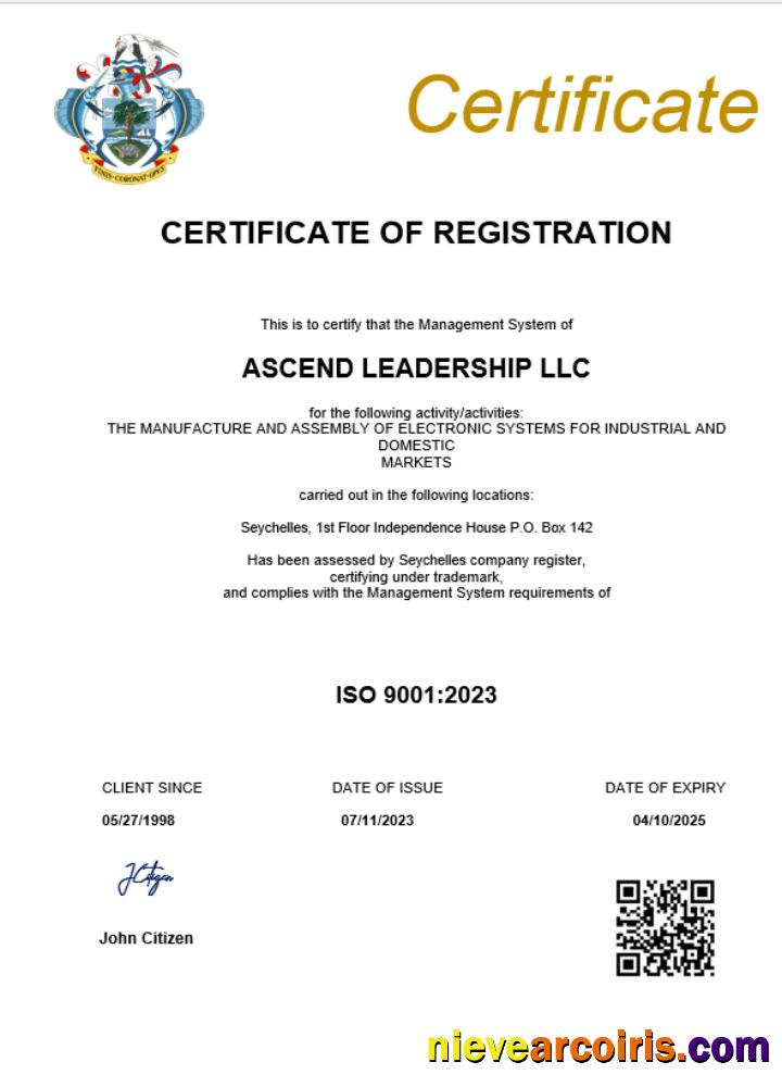 Seychelles business registration certificate